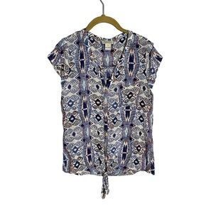 Lucky Brand Tribal Aztec Printed T Shirt Small